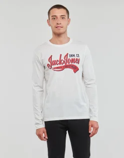 T-shirts & Polos^Jack & Jones - JJELOGO TEE LS O-NECK 2 COL AW23 SN Blanc