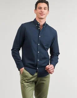 Chemises^Jack & Jones - JJEOXFORD SHIRT LS Marine