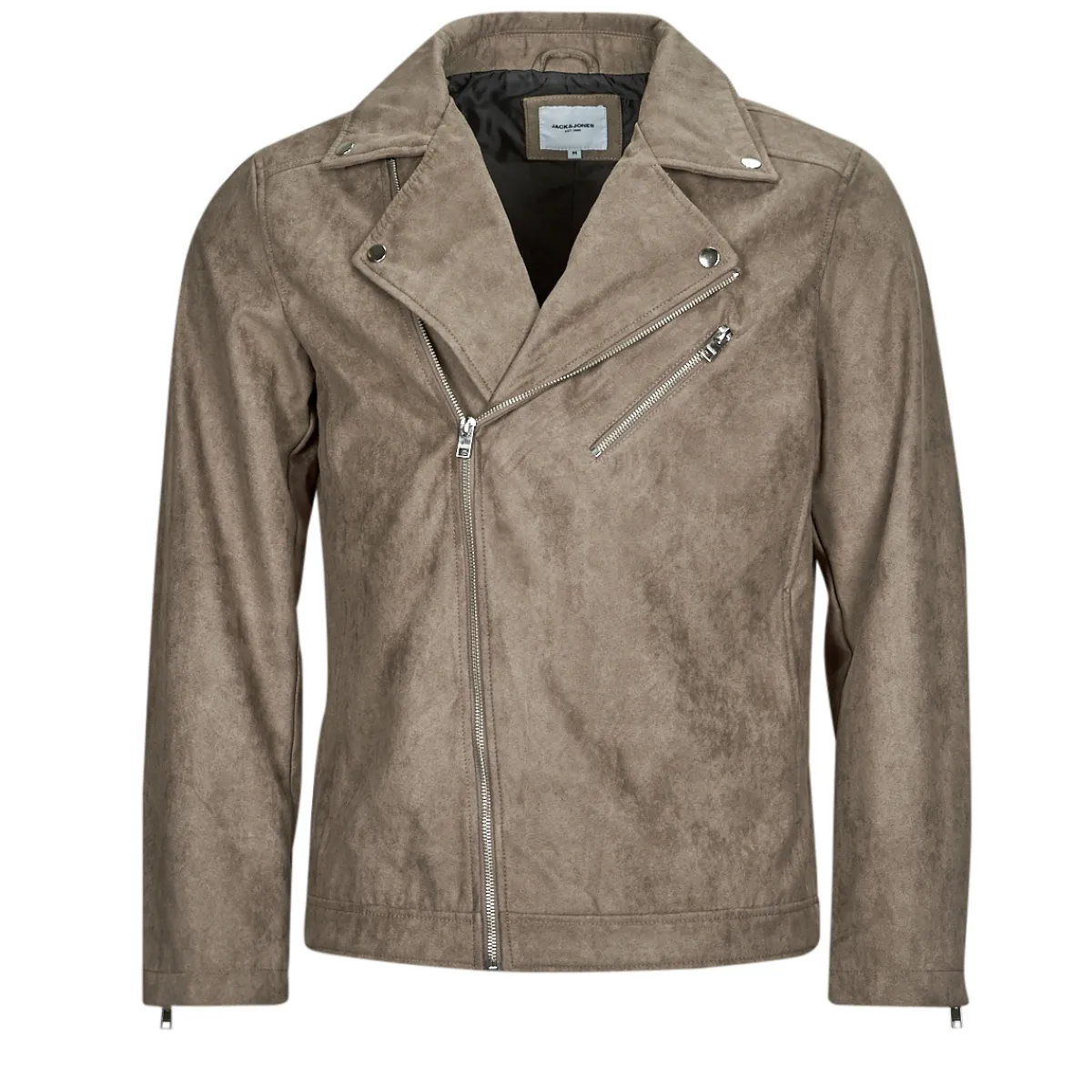 Vestes^Jack & Jones - JJROCKY FAUX SUEDE BIKER JACKET Beige