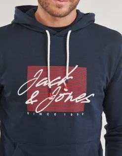 Sweats & Polaires^Jack & Jones - JJZURI SWEAT HOOD Marine