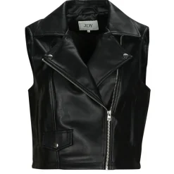 Vestes^JDY - NEWETTA FAUX LEATHER WAISTC. OTW SIE Noir