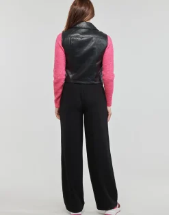 Vestes^JDY - NEWETTA FAUX LEATHER WAISTC. OTW SIE Noir