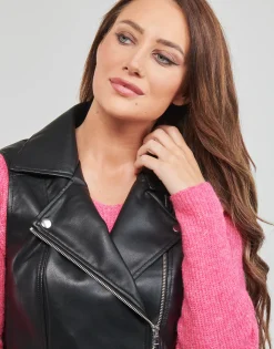 Vestes^JDY - NEWETTA FAUX LEATHER WAISTC. OTW SIE Noir
