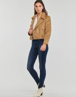Vestes^JDY - TENNESSEE LEO BIKER JACKET OTW QIQ Marron