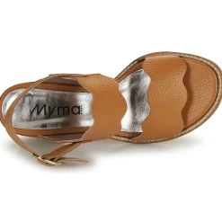 Sandales Et Nu-pieds^Myma - 7745MY01-CUIR-FOULONNE-NATUREL Marron