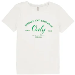 T-shirts & Polos^Only - KOGWENDY S/S LOGO TOP BOX CP JRS Blanc