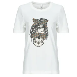 T-shirts & Polos^Only - ONLABELLA L/S GLITTER V-NECK CS KNT Blanc