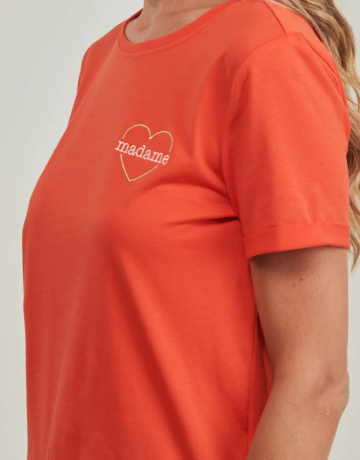 T-shirts & Polos^Only - ONLBEATE LIFE S/S HEART TOP CS JRS Rouge