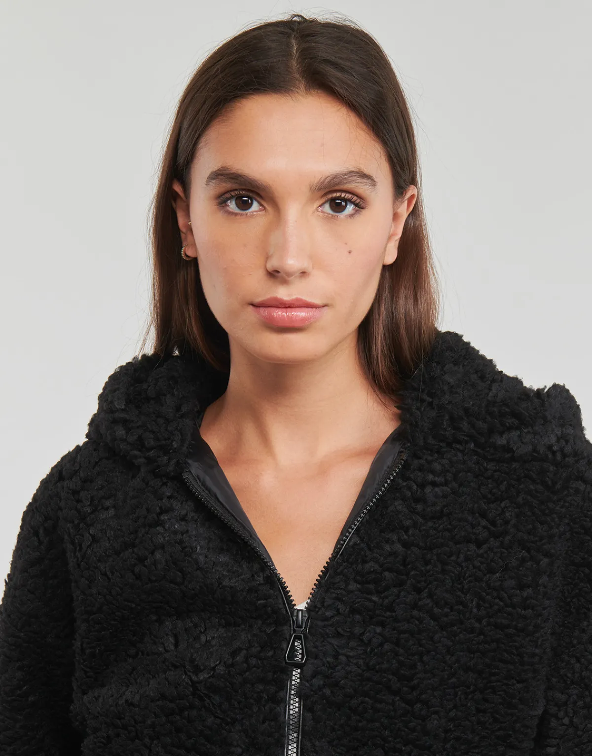 Vestes^Only - ONLELLIE SHERPA HOODED JACKET CC OTW Noir