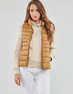 Manteaux^Only - ONLNEWCLAIRE QUILTED WAISTCOAT OTW MArron