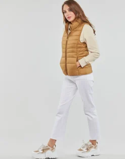 Manteaux^Only - ONLNEWCLAIRE QUILTED WAISTCOAT OTW MArron