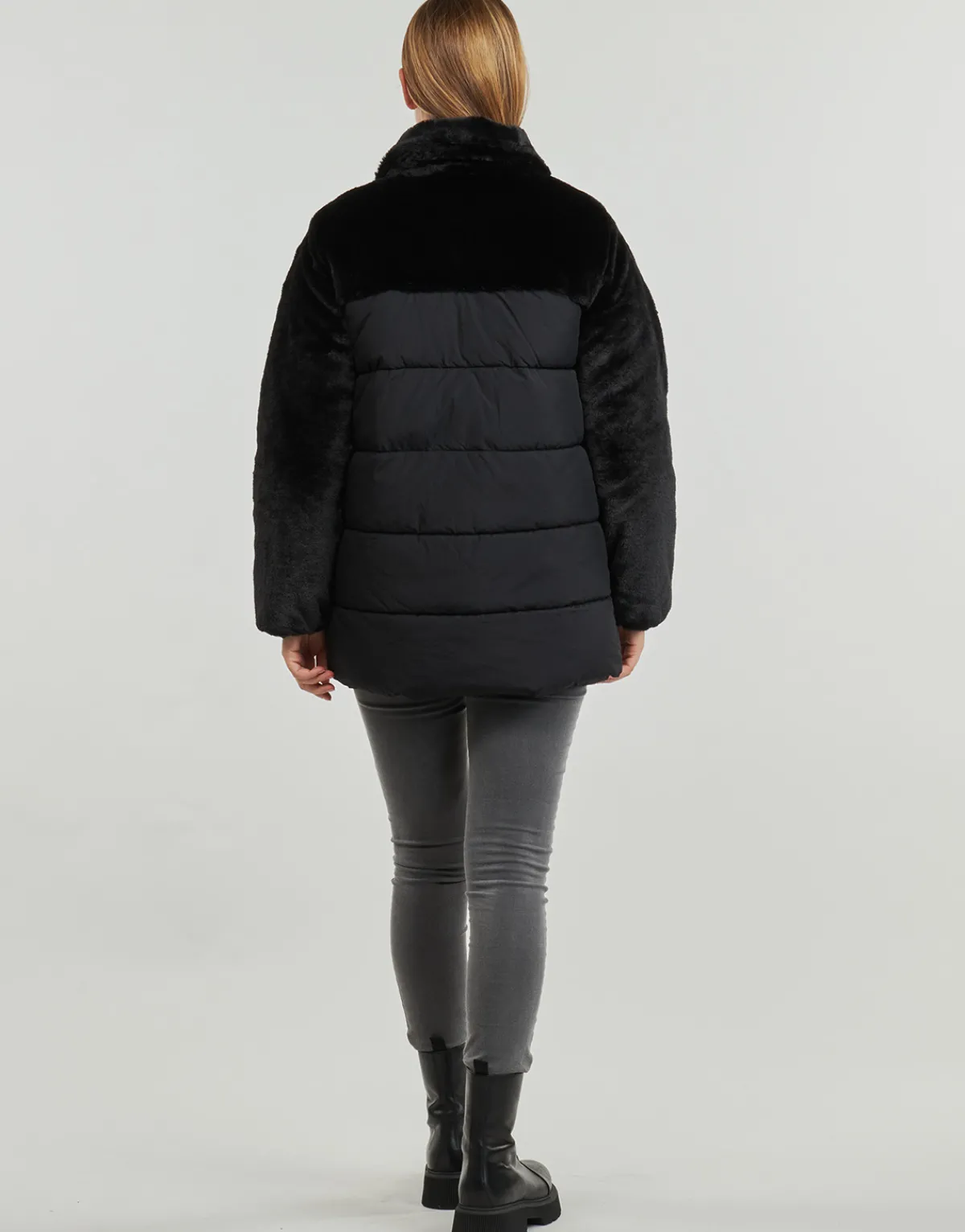 Manteaux^Only - ONLWANJA FUR PUFFER MIX COAT CC OTW Noir
