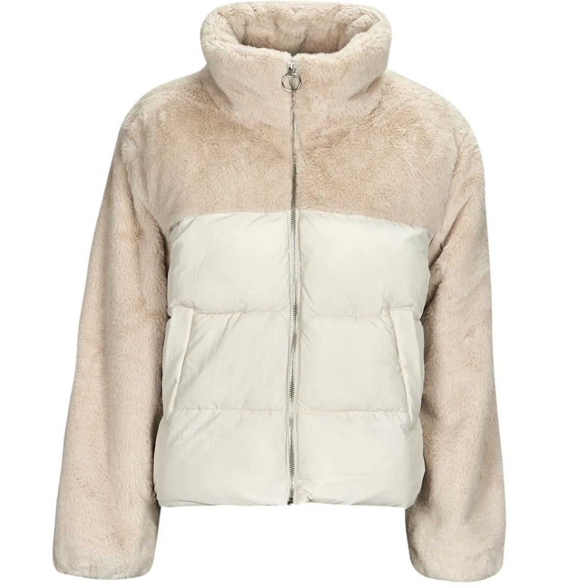 Manteaux^Only - ONLWANJA FUR PUFFER MIX JACKET CC OTW Beige
