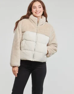 Manteaux^Only - ONLWANJA FUR PUFFER MIX JACKET CC OTW Beige