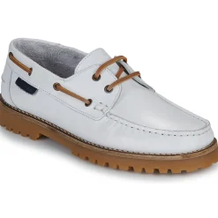 Mocassins & Chaussures Bateau^Pellet - OLIVIA Veaulisseblanclacetscamel