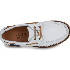 Mocassins & Chaussures Bateau^Pellet - OLIVIA Veaulisseblanclacetscamel