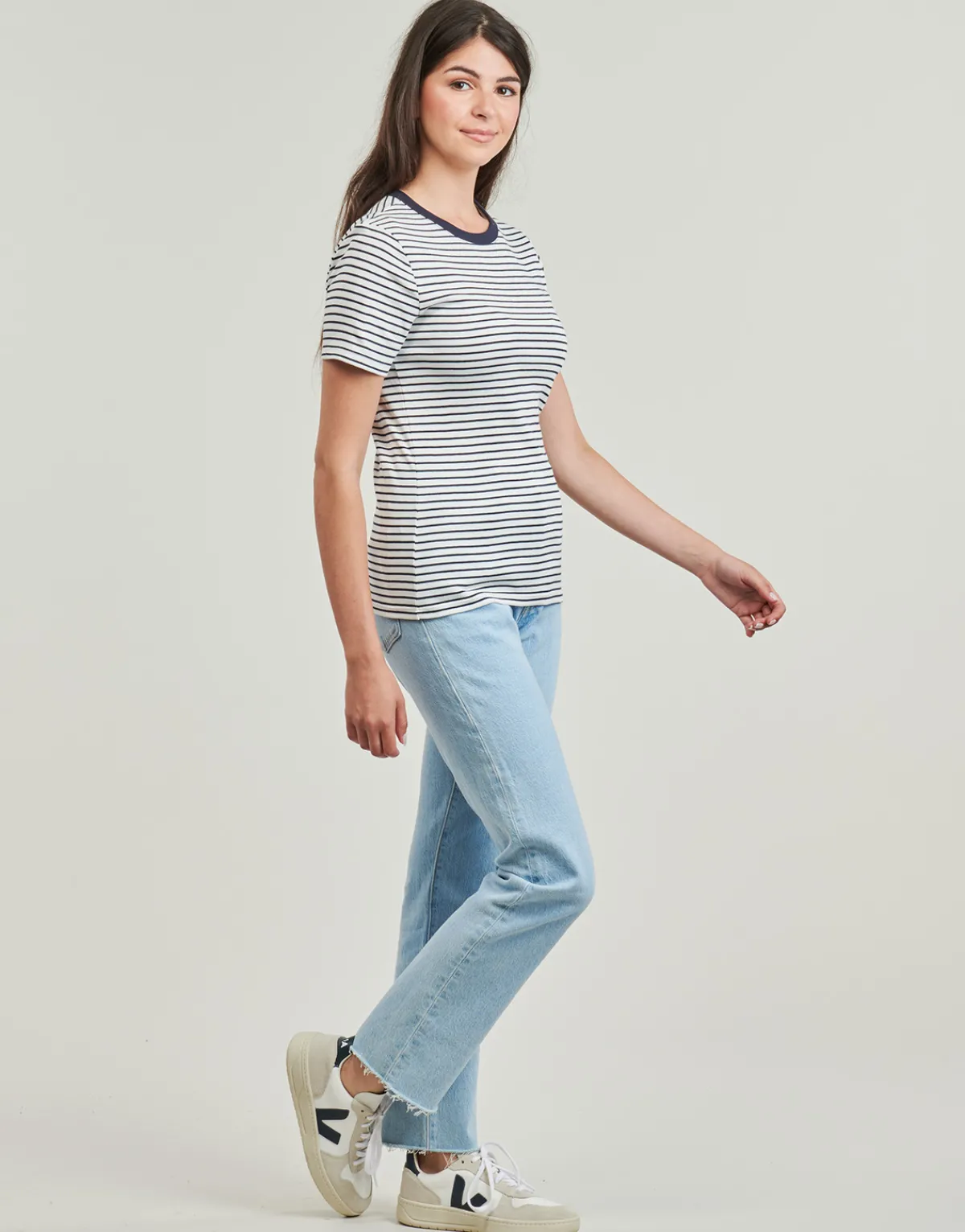 T-shirts & Polos^Petit Bateau - MC COL ROND Marine