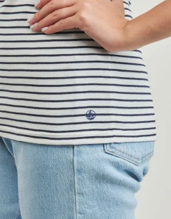 T-shirts & Polos^Petit Bateau - MC COL ROND Marine