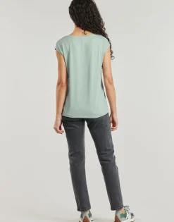 T-shirts & Polos^Pieces - PCBILLO TEE LUREX STRIPES Bleu