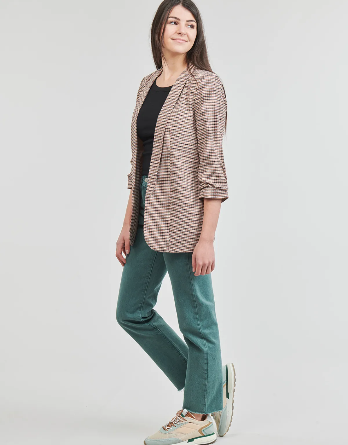 Vestes^Pieces - PCBOSS 3/4 PRINTED BLAZER Marron