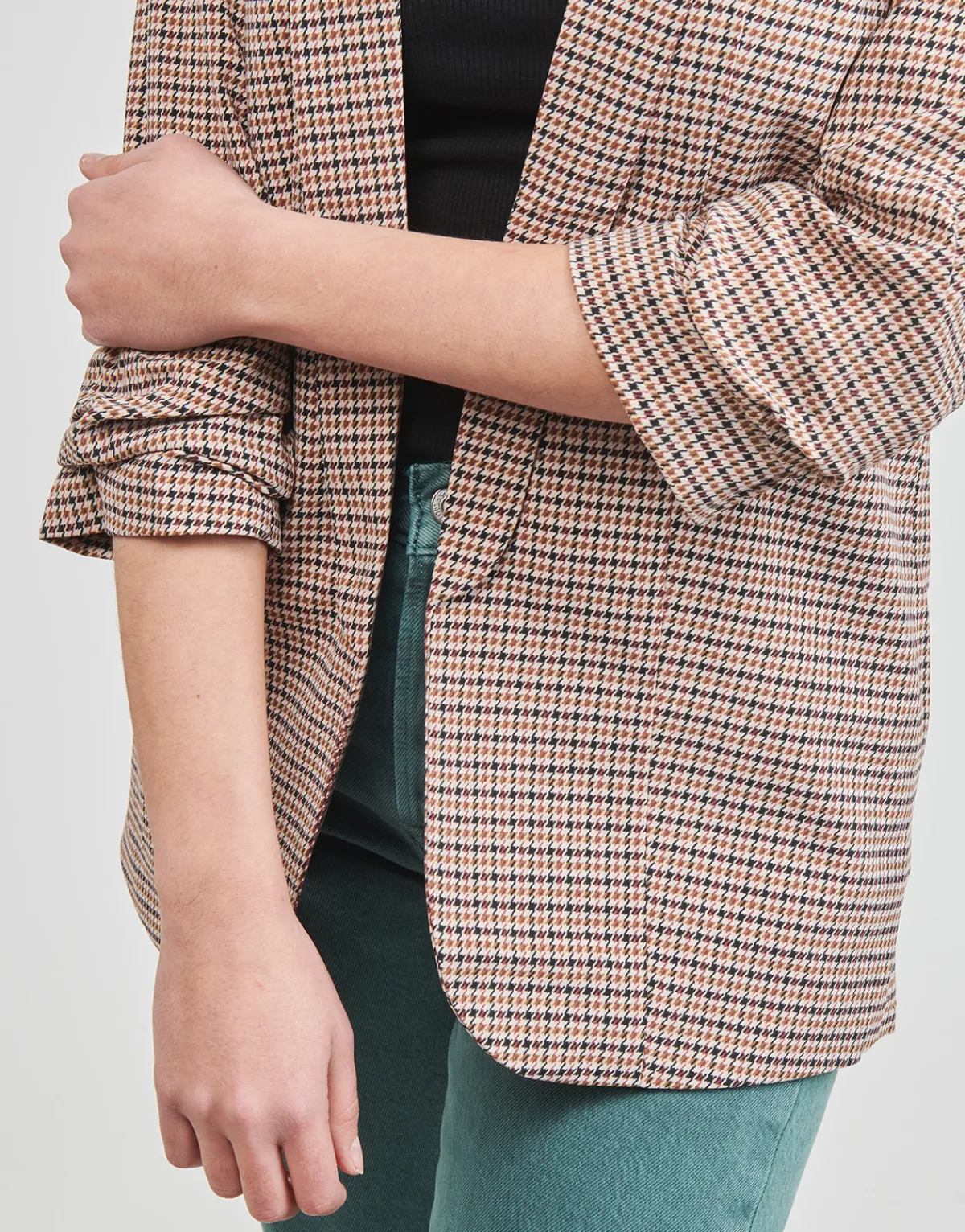 Vestes^Pieces - PCBOSS 3/4 PRINTED BLAZER Marron