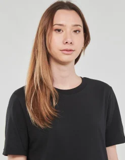T-shirts & Polos^Pieces - PCRIA SS FOLD UP SOLID TEE Noir