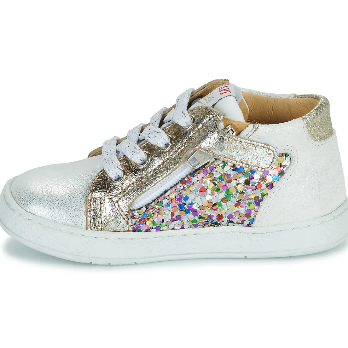 Baskets Mode^Pom d'Api - MOUSSE ZIP TOP SILVER