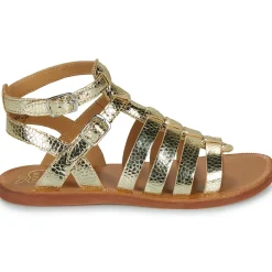 Sandales Et Nu-pieds^Pom d'Api - PLAGETTE GLADIATOR PLATINE