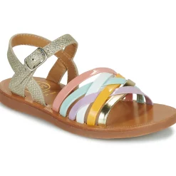 Sandales Et Nu-pieds^Pom d'Api - PLAGETTE LUX PLATINE-MULTIPASTEL
