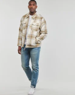 Vestes^Scotch & Soda - Wool-Blend Zip-Thru Check Overshirt Camel