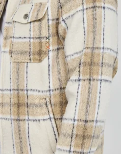 Vestes^Scotch & Soda - Wool-Blend Zip-Thru Check Overshirt Camel