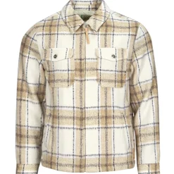 Vestes^Scotch & Soda - Wool-Blend Zip-Thru Check Overshirt Camel