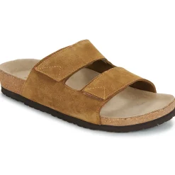Mules / Sabots^Selected - SLHBASTIAN SUEDE STRAP SLIDER B Cognac