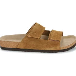 Mules / Sabots^Selected - SLHBASTIAN SUEDE STRAP SLIDER B Cognac