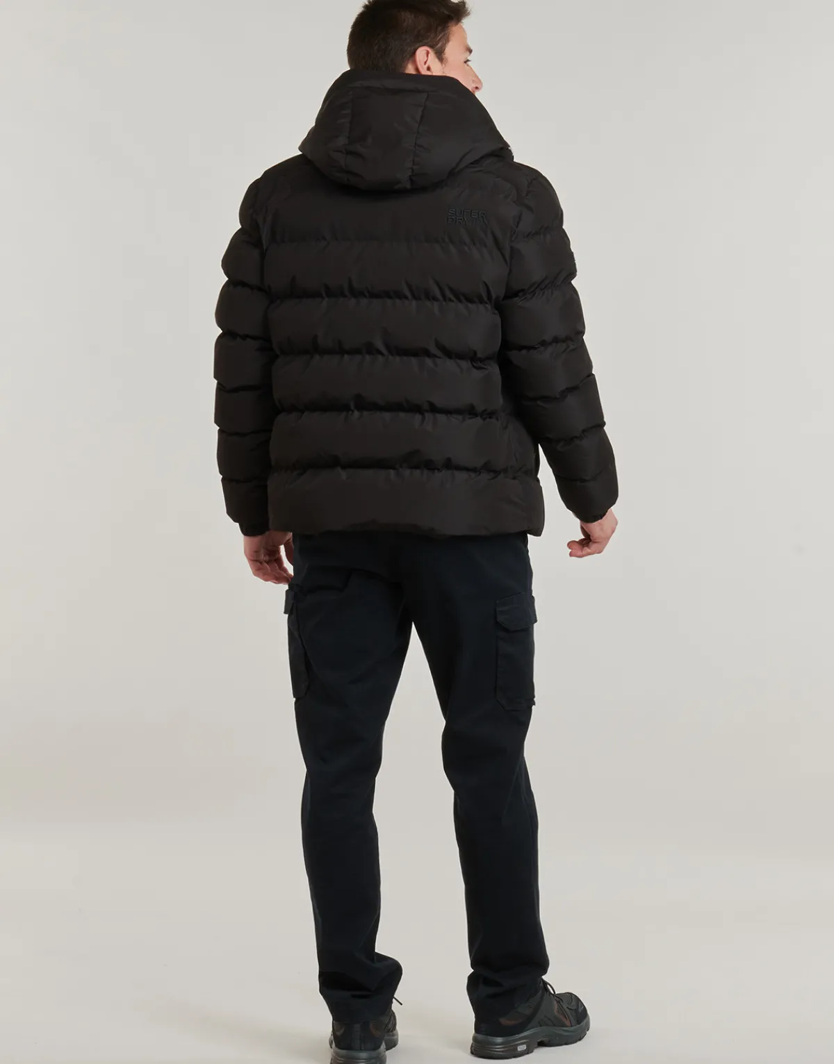 Manteaux^Superdry - HOODED SPORTS PUFFR JACKET Noir