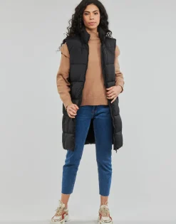 Manteaux^Superdry - STUDIOS LONGLINE QUILTED GILET Black