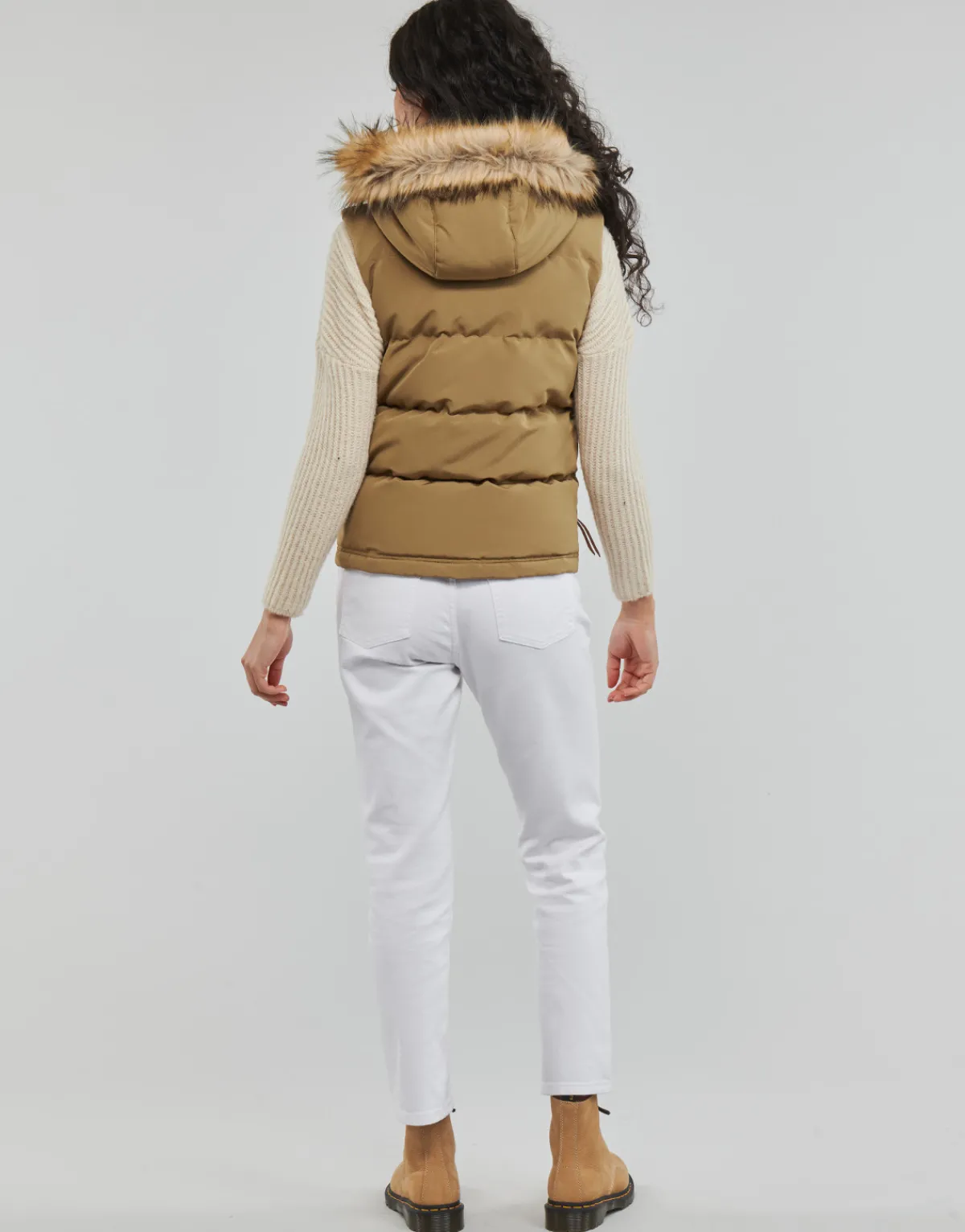 Manteaux^Superdry - VINTAGE EVEREST FAUX FUR GILET Sandstone