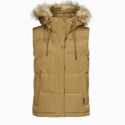 Manteaux^Superdry - VINTAGE EVEREST FAUX FUR GILET Sandstone
