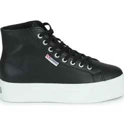 Baskets Mode^Superga - 2730 HI TOP NAPPA Noir