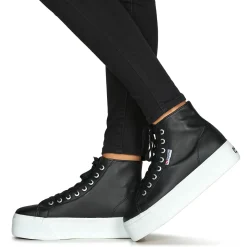 Baskets Mode^Superga - 2730 HI TOP NAPPA Noir