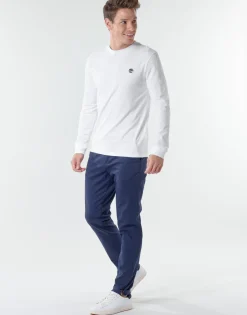 T-shirts & Polos^Timberland - LS DUNSTAN RIVER TEE Blanc