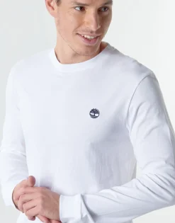 T-shirts & Polos^Timberland - LS DUNSTAN RIVER TEE Blanc