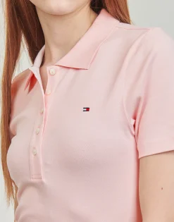 T-shirts & Polos^Tommy Hilfiger - 1985 SLIM PIQUE POLO SS Rose