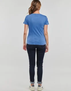 T-shirts & Polos^Tommy Hilfiger - 1985 SLIM SLUB C-NK SS Bleu