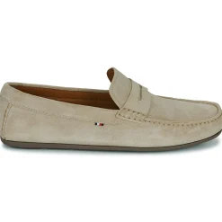 Mocassins & Chaussures Bateau^Tommy Hilfiger - CASUAL HILFIGER SUEDE DRIVER Beige