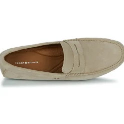 Mocassins & Chaussures Bateau^Tommy Hilfiger - CASUAL HILFIGER SUEDE DRIVER Beige