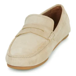 Mocassins & Chaussures Bateau^Tommy Hilfiger - CASUAL HILFIGER SUEDE DRIVER Beige