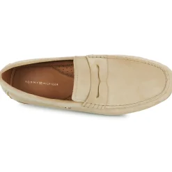 Mocassins & Chaussures Bateau^Tommy Hilfiger - CASUAL HILFIGER SUEDE DRIVER Beige