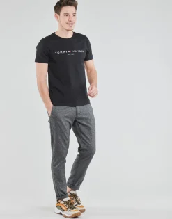 T-shirts & Polos^Tommy Hilfiger - CORE TOMMY LOGO Noir