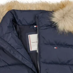 Manteaux^Tommy Hilfiger - ESSENTIAL DOWN FUR HOOD JACKET Marine